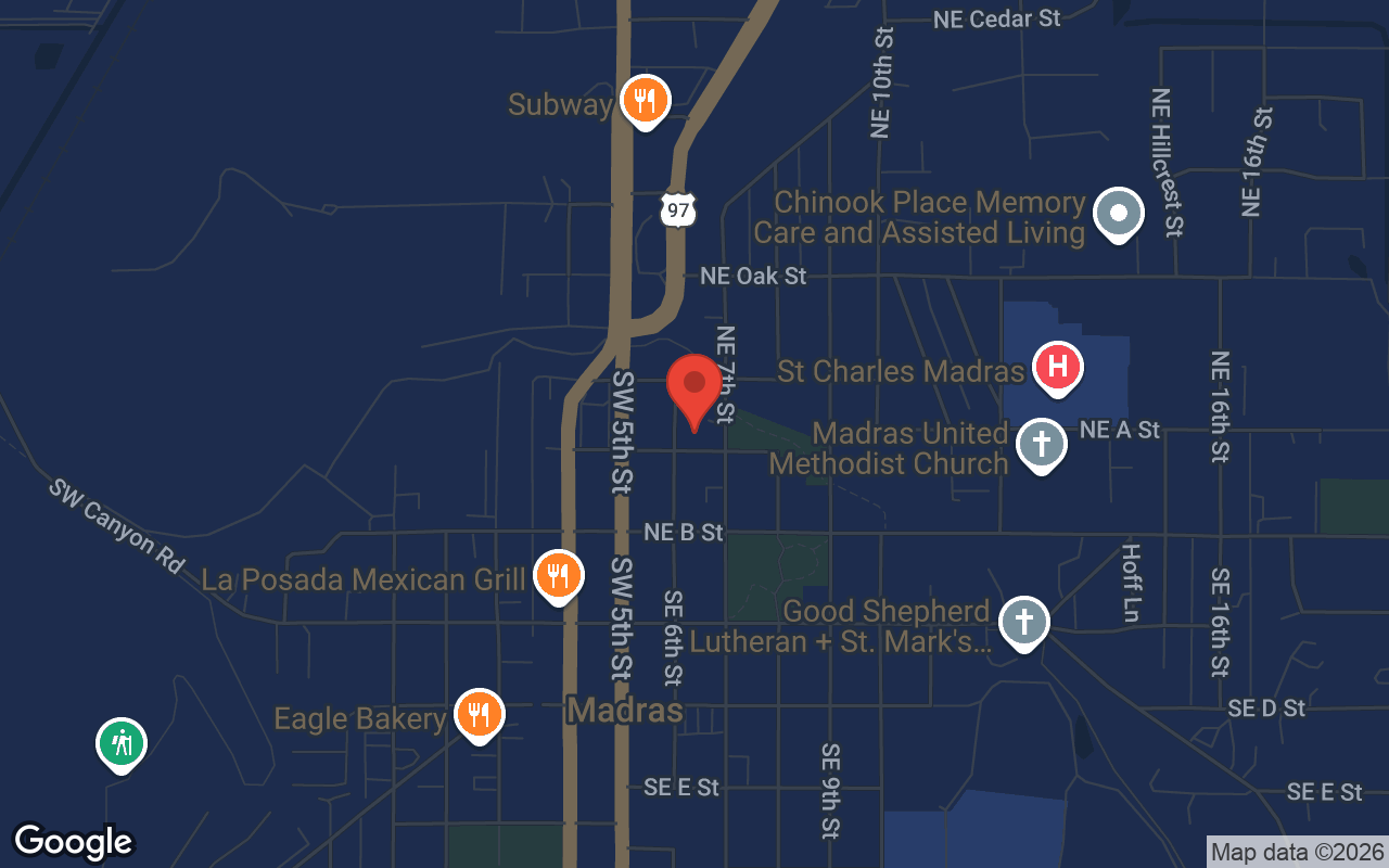 Map to Madras Bowl and Pizza