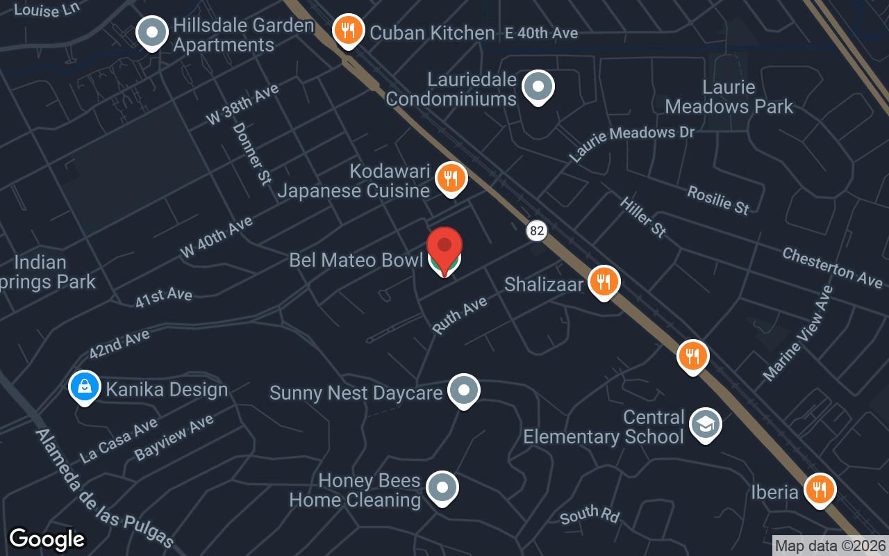 Map to Bel Mateo Bowl