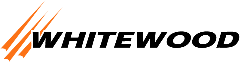 The Whitewood Lanes logo, featuring the word "WHITEWOOD" in black and orange claw marks.
