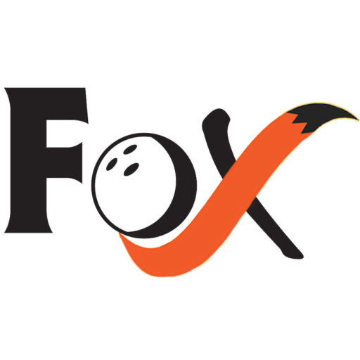 The Fox Bowl logo featuring a bowling ball for the letter O and a stylized orange fox tail for the letter X.