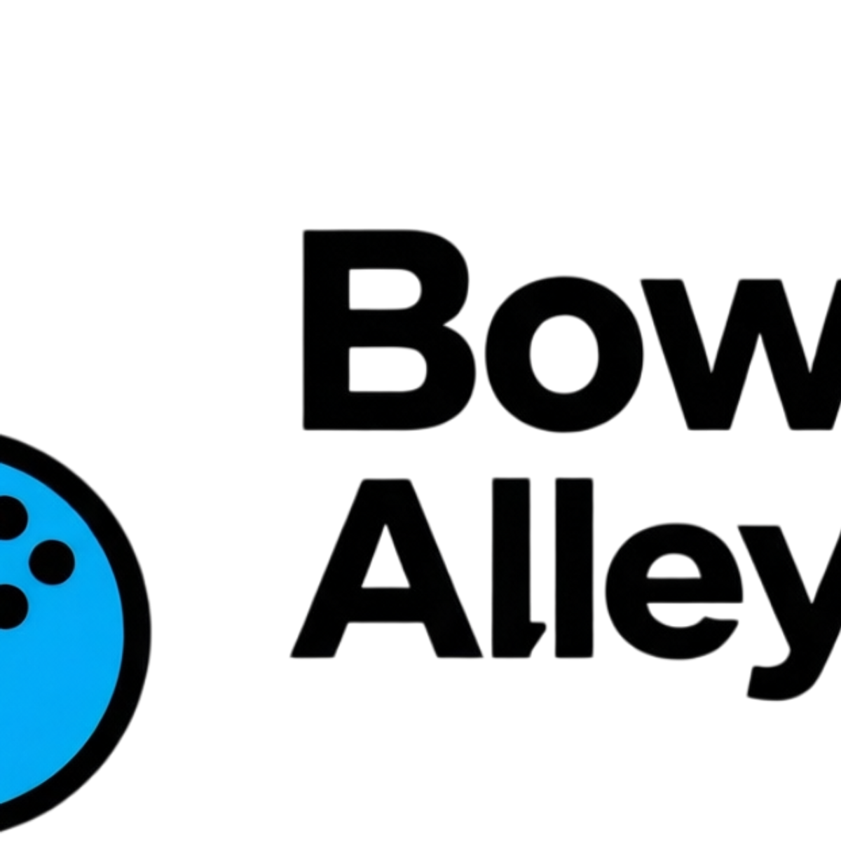 The logo for Bowl Alley features a blue bowling ball with three finger holes next to the bold black text 'Bowl Alley' on a white background.