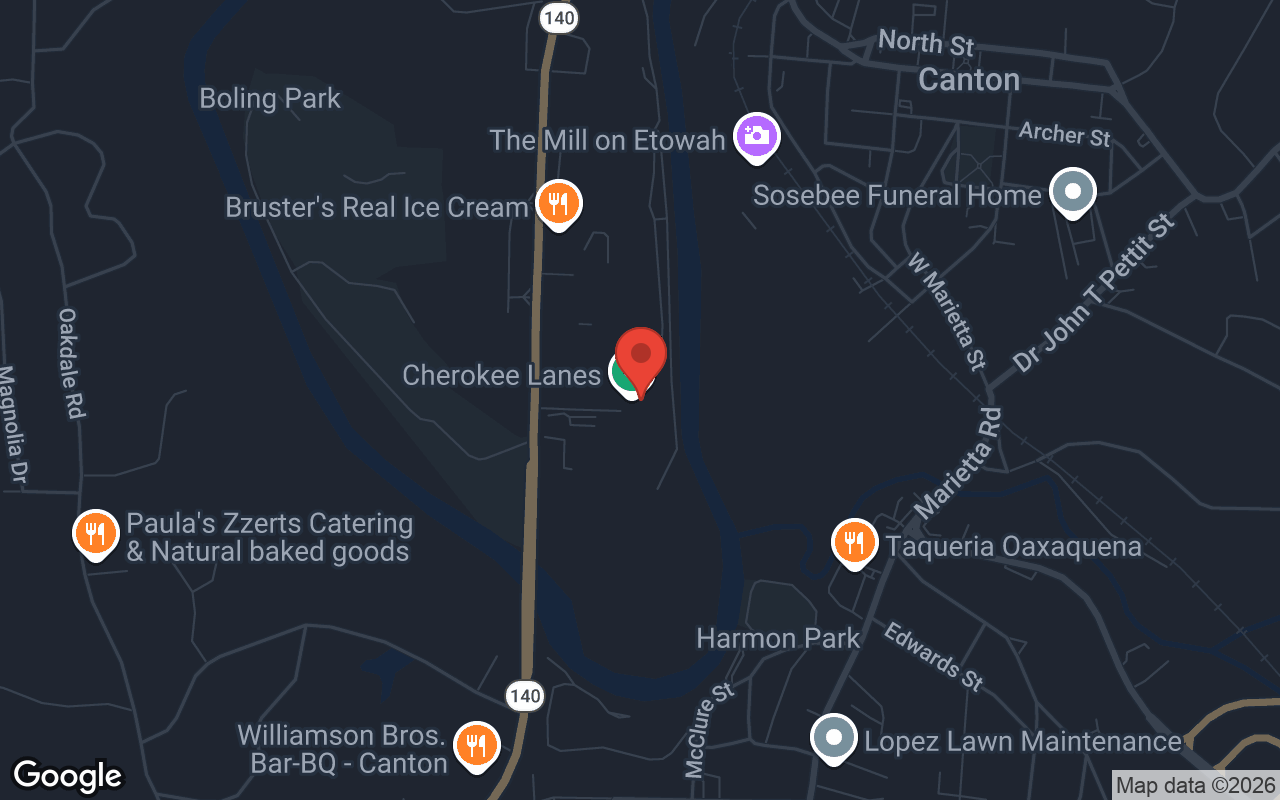 Map to Cherokee Lanes