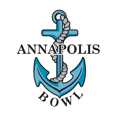 Annapolis Bowl logo featuring a teal anchor with a rope and black serif lettering.
