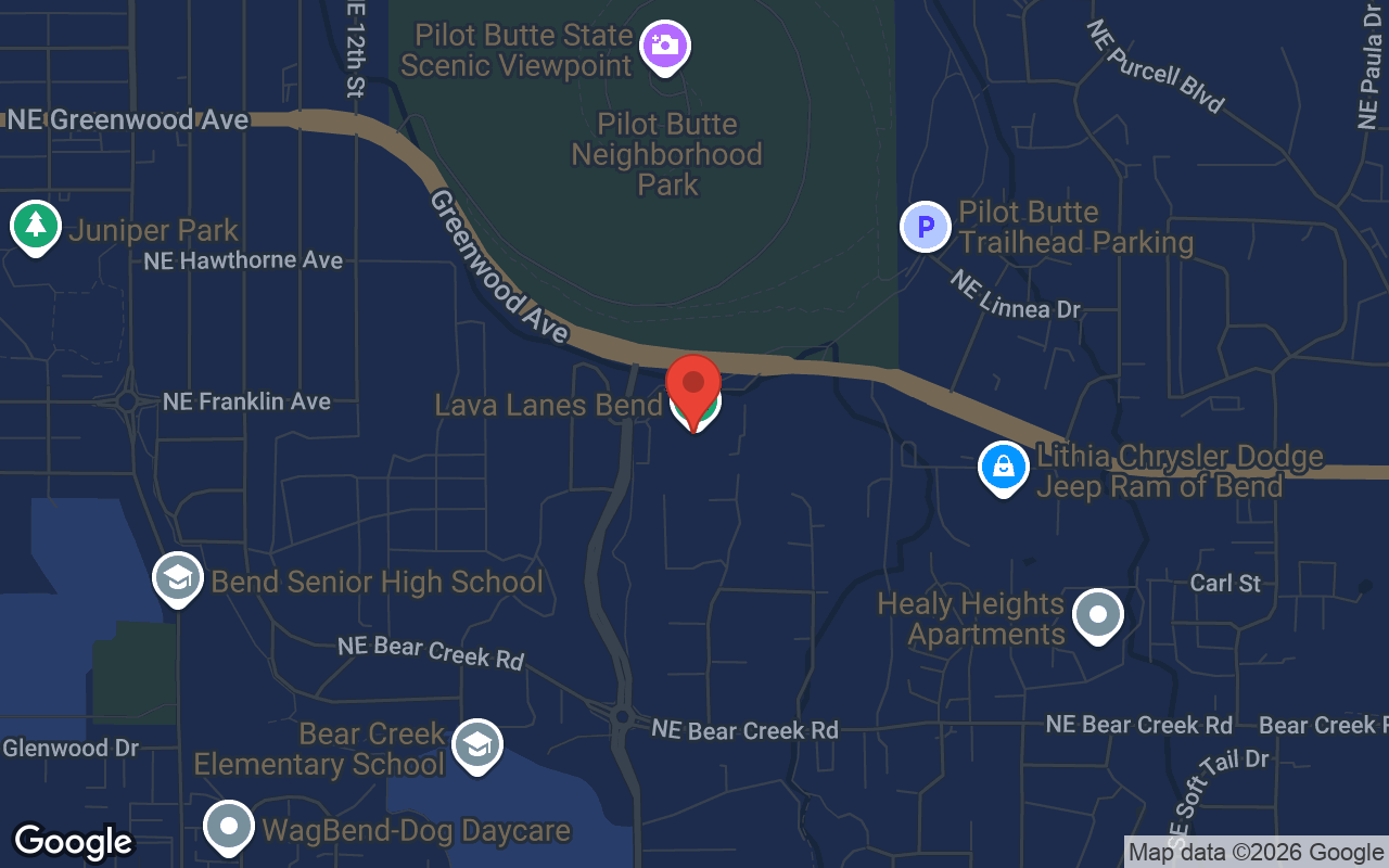 Map to Lava Lanes Bend