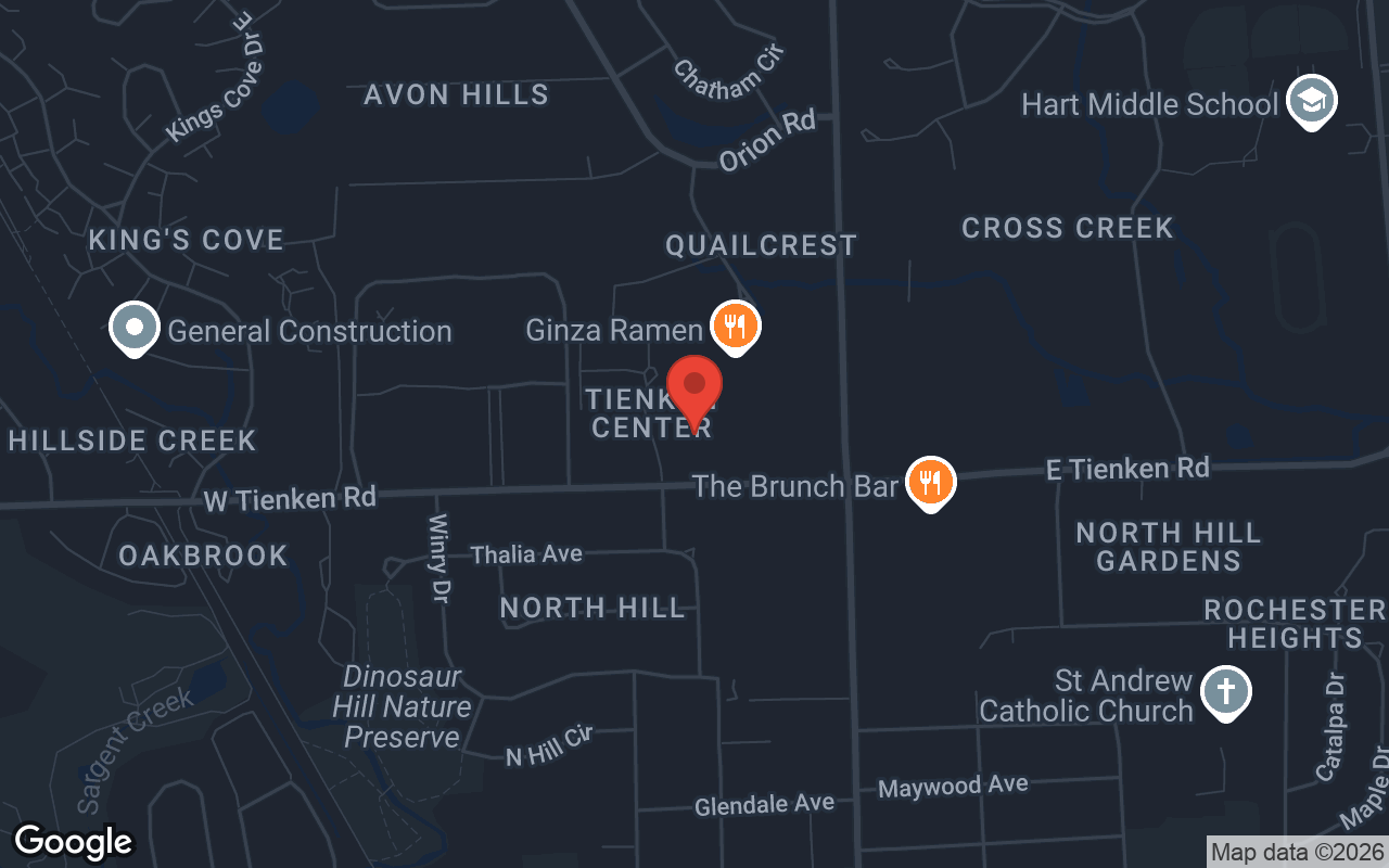 Map to Avon North Hill Lanes