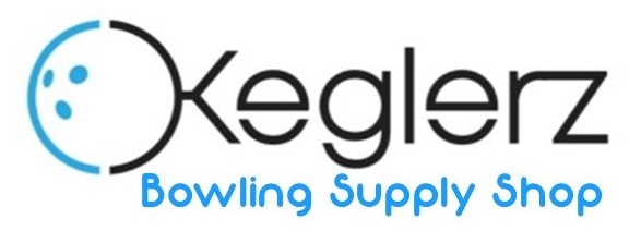 Logo for Keglerz Bowling Supply Shop with a blue and black stylized bowling ball graphic.