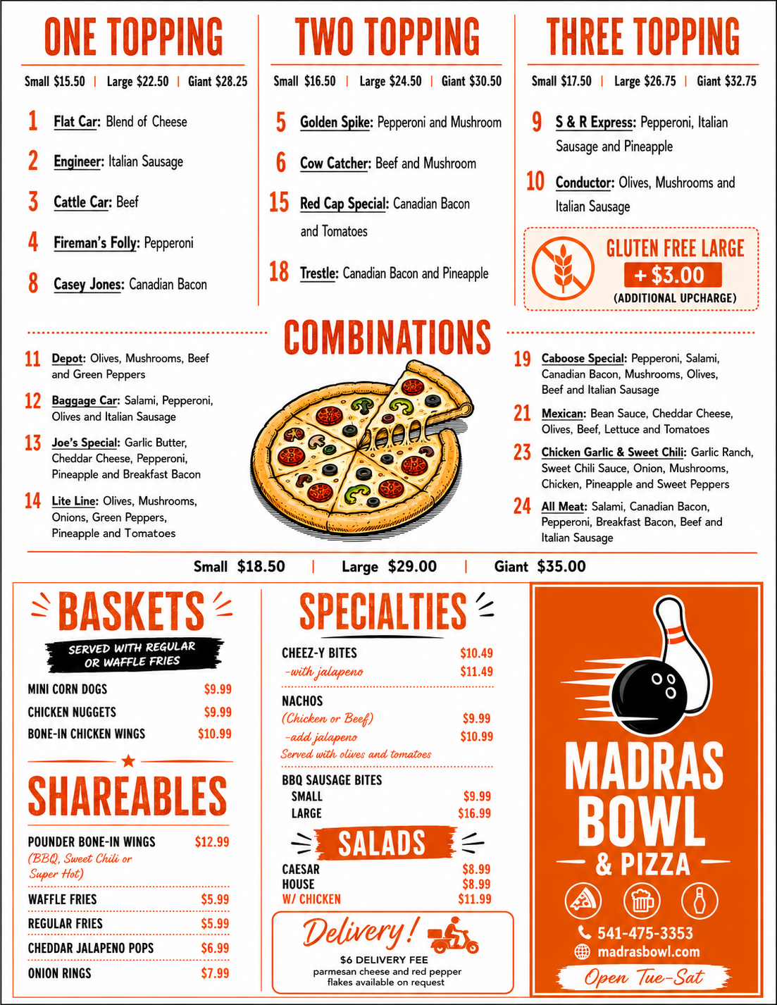 Click on Madras Bowl and Pizza Food Menu