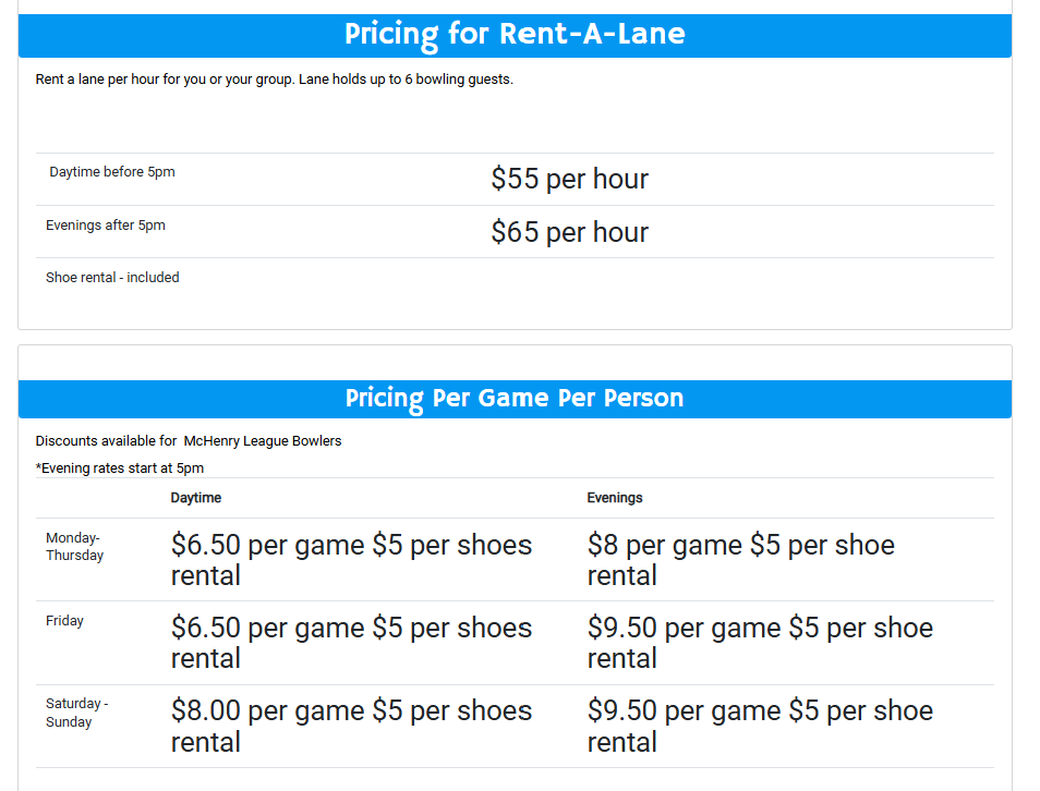Shoe rental